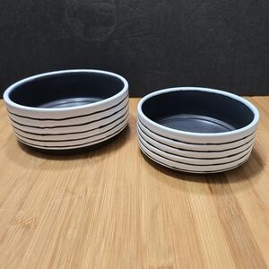 Set of 2 Top Paw Deep Ceramic Pet Bowl NonSlip bottom Matte Gray large 26oz & 5"